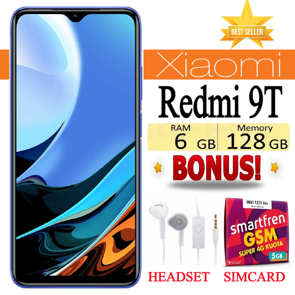 SALE!!! Xiaomi Redmi 9T RAM 6/128 GB FULLSET Bergaransi - HItam Giá 1,350,000 Đồng*Miễn phí vận chuyển