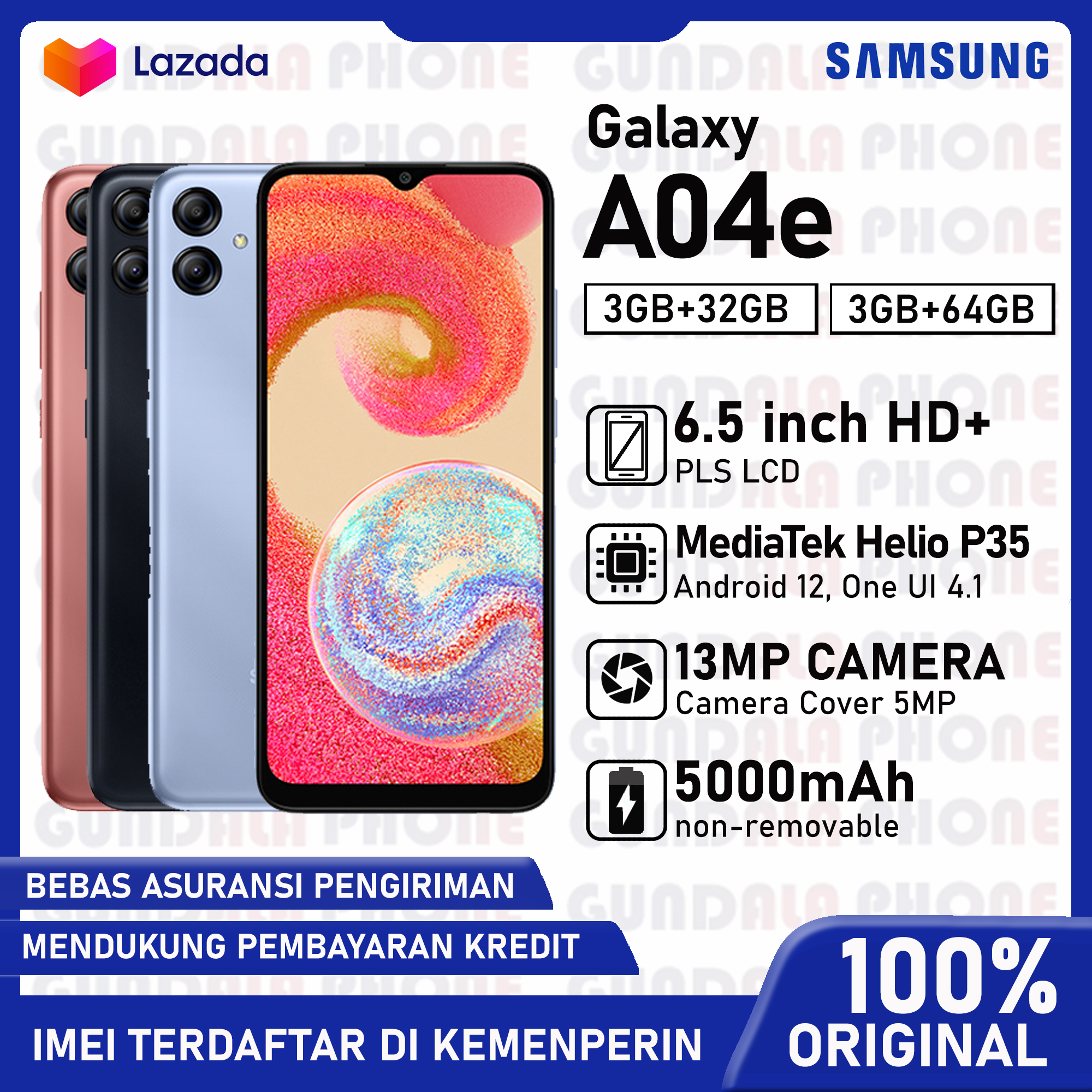  daftar harga dan spesifikasi hp android	 Samsung A04E Dual Camera 13Mp Garansi Resmi 	