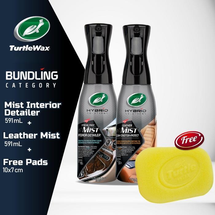 Turtle Wax [Bundle] Hybrid Streak Mist Interior Detailer + Leather Mist Harga 530,338 rupiah*Gratis Ongkir
