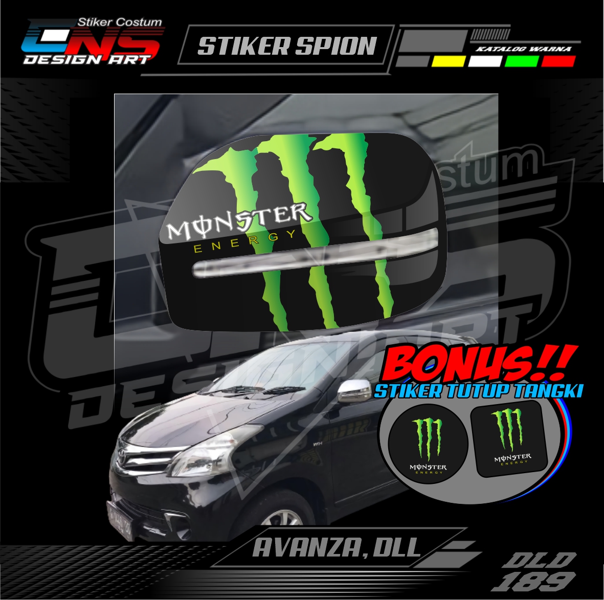 Stiker Spion Mobil Toyota Avanza MONSTER Custom Semua Mobil Stiker Spion Pick Up Stiker Print Stiker Vinyl Stiker Kata Keren Stiker Cewek Vector Hijab - Bisa Request Harga 56,900 Ringgit*Penghantaran Percuma