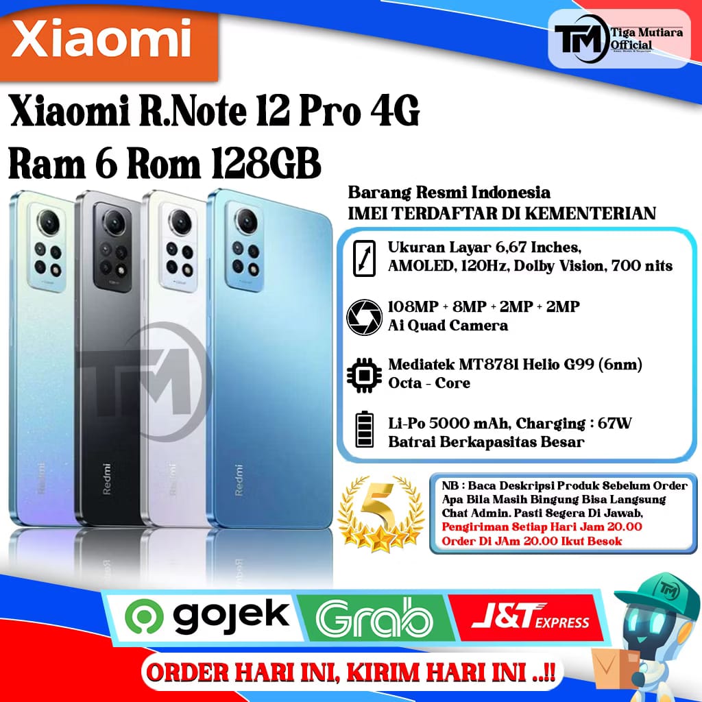 Xiaomi Redmi Note 12 Pro 4G Ram 6 Rom 128GB Giá 1,799,000 Đồng*Miễn phí vận chuyển
