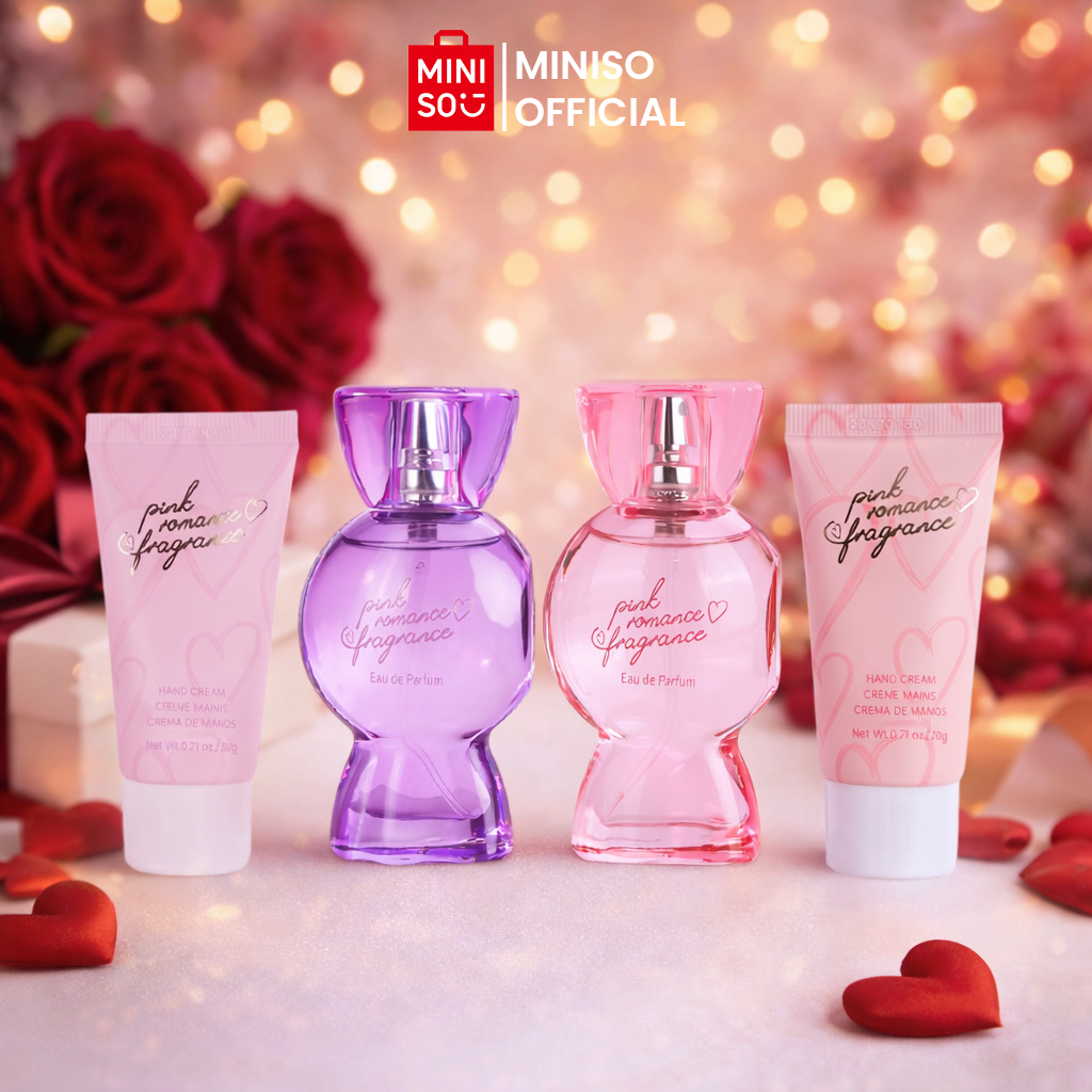 Miniso women's perfume pink romance fragrance gift set parfum Wanita gift box