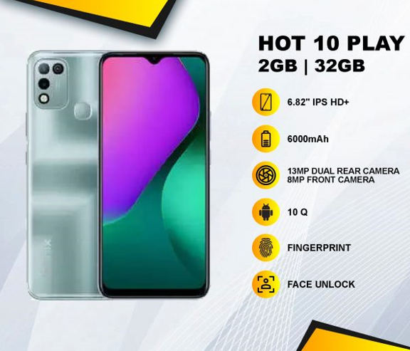 SALE!! INFINIX HOT 10 PLAY / RAM4GB - INTER 64GB / BERGARANSI Harga  1,150,000 Ringgit*Penghantaran Percuma