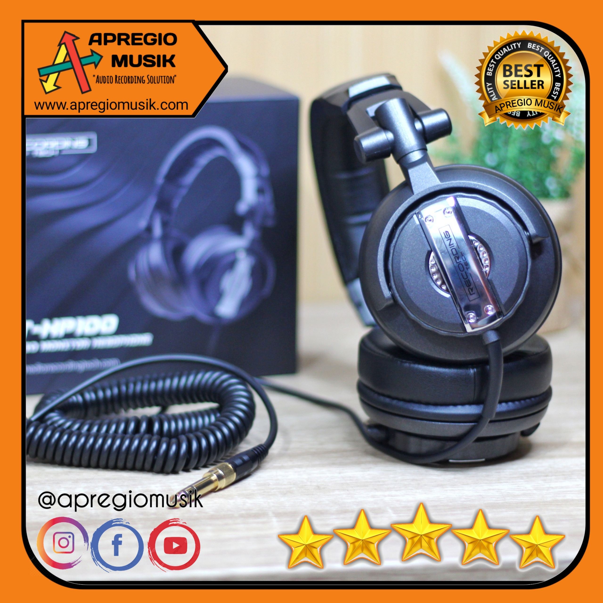 Recording Tech RT-HP100 RT HP100 Monitoring Headphones Closed Back