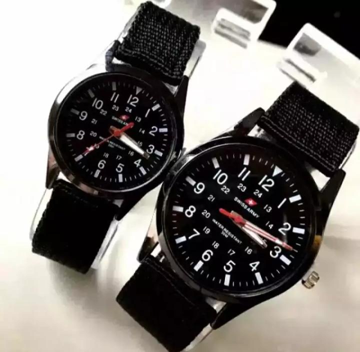 	 Bisa Cod Jam Tangan Swiss Army Fashion/Casual Couple Pria/Wanita Fashion Strap Kanvas 	