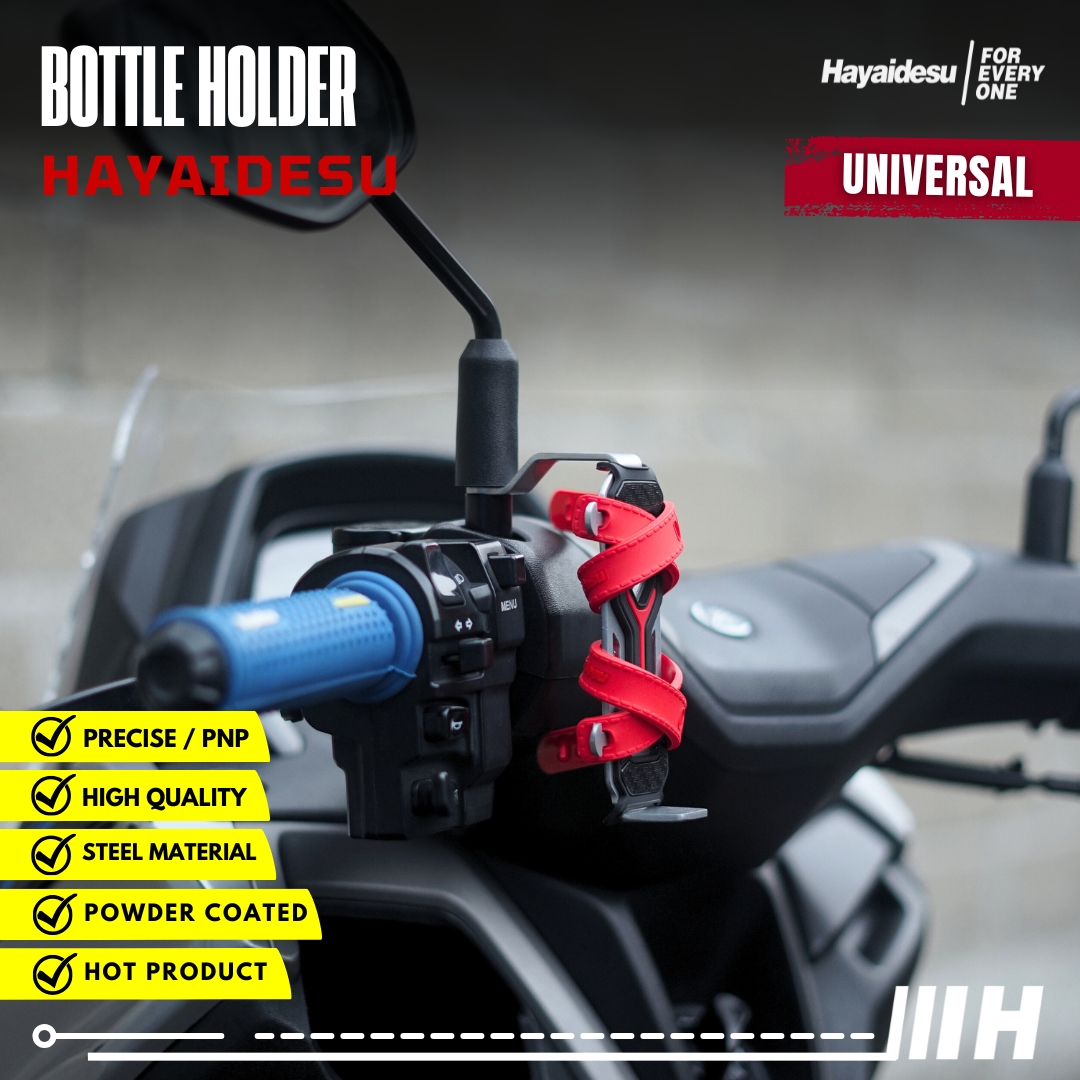 Hayaidesu motorcycle rearview mirror bottle holder universal motorcycle rearview mirror water tumbler Mount holder (short) Harga 51,300 rupiah*Gratis Ongkir