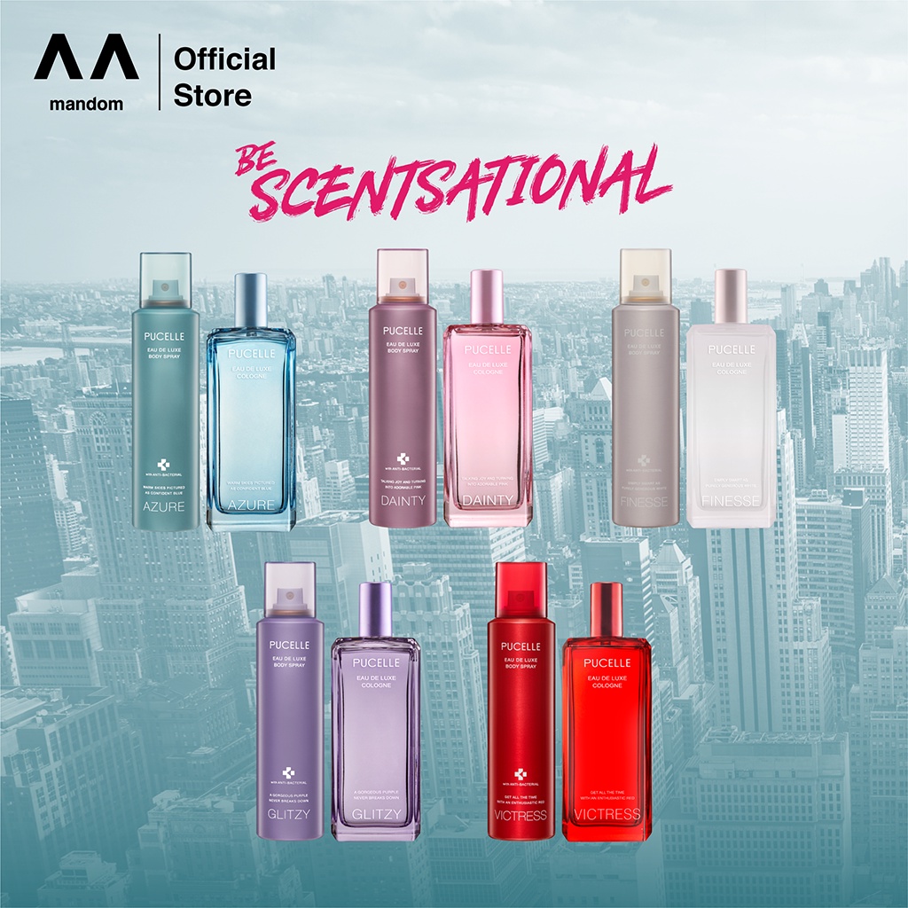 Pucelle Eau De Luxe Body Spray 150ml Dainty, Azure, Finesse