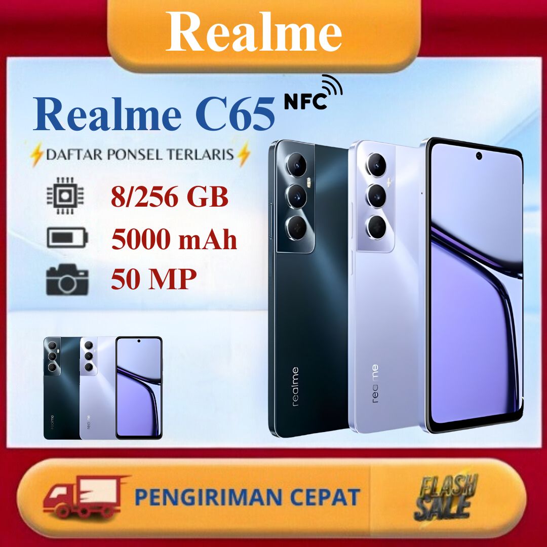 Realme C65 Nfc 4g 33Watt 8/256Gb Mobile Phone 12 Months Original Warranty Giá 1,469,000 Đồng*Miễn phí vận chuyển