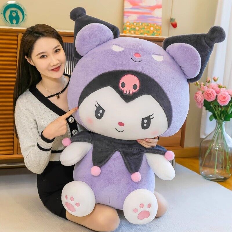 Boneka Kuromi Jumbo Kartun Sanrio Mainan Anak Bahan Lembut Hadiah Ulang Tahun Ukuran 55cm Harga 95,000 rupiah*Gratis Ongkir