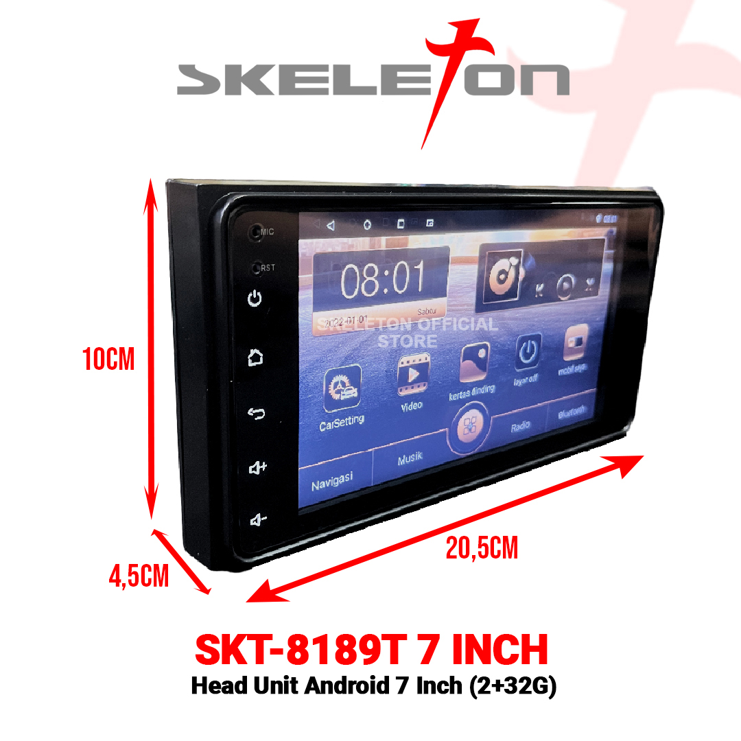 Head Unit Android 7 inch Skeleton 8189 (ukuran dan soket TOYOTA) MirrorLink Bluetooth GPS Harga 838,000 rupiah*Gratis Ongkir