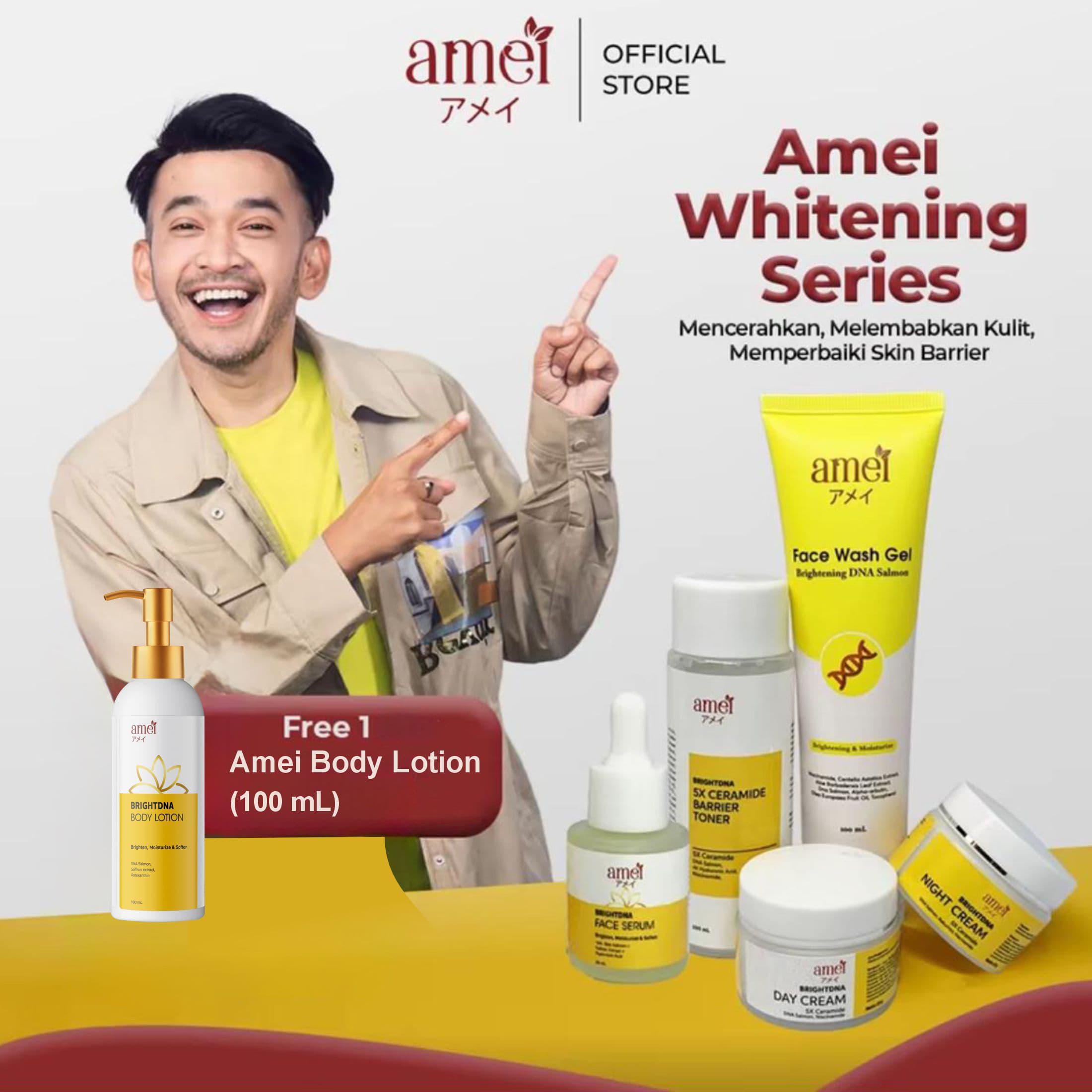 Amei Paket Skincare Whitening Series - Dengan Kandungan Dna Salmon Lebih Cepat Untuk Mencerahkan- skinβ¦
