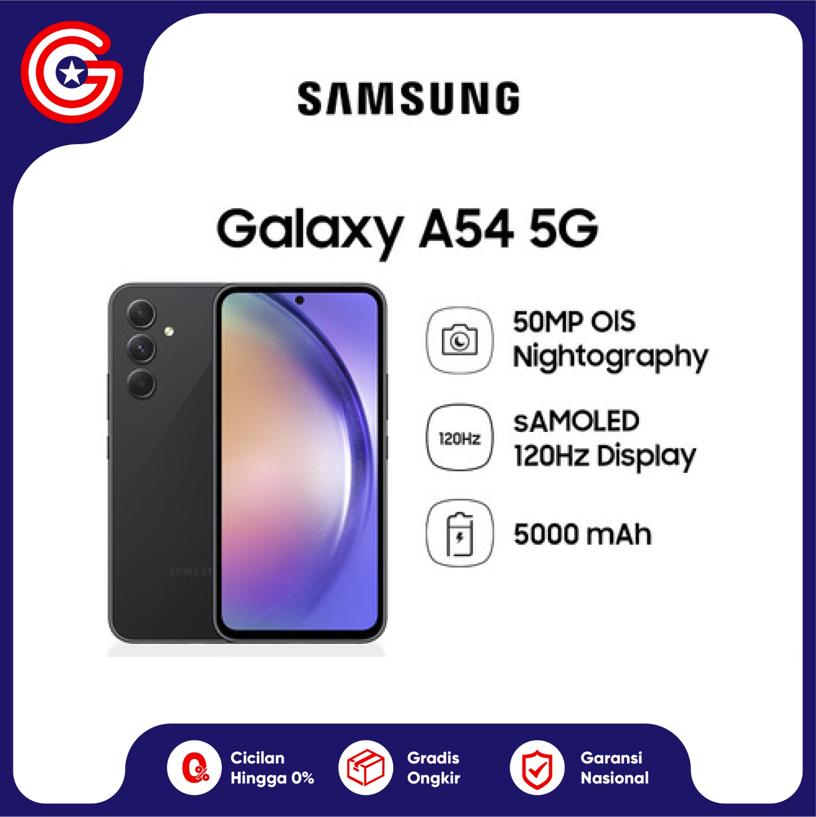 Samsung A54 5G 8/128GB | 8/256GB | Garansi Resmi 1 Tahun Giá 5,799,000 Đồng*Miễn phí vận chuyển