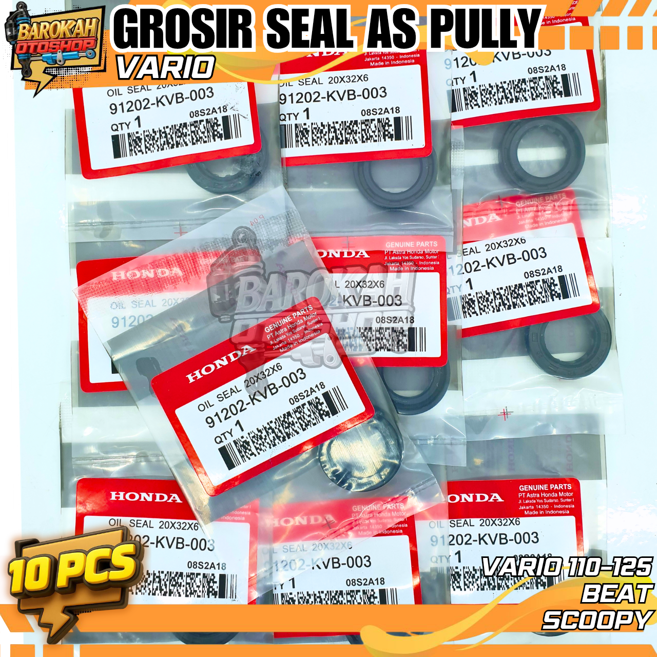 Wholesale/10 set seal as Pully Vario beat F1 beat pop beat Street Vario 125 scopy F1 Harga 24,550 rupiah*Gratis Ongkir