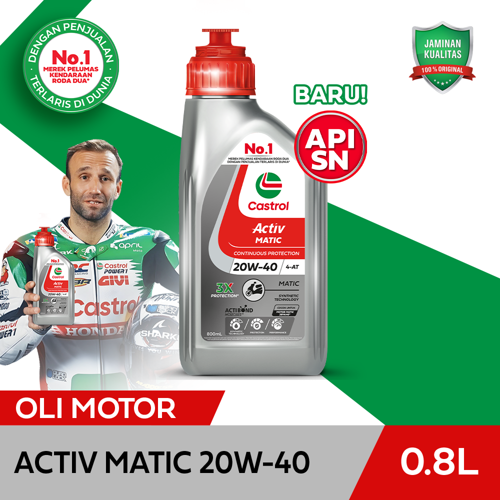 Castrol Activ Matic 20W-40 (0.8L) Motorcycle Engine Oil Giá 59,600 Đồng*Miễn phí vận chuyển