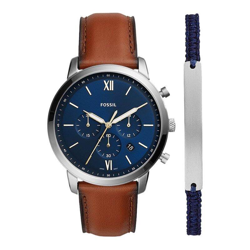 Blue Dial Brown Leather Strap 