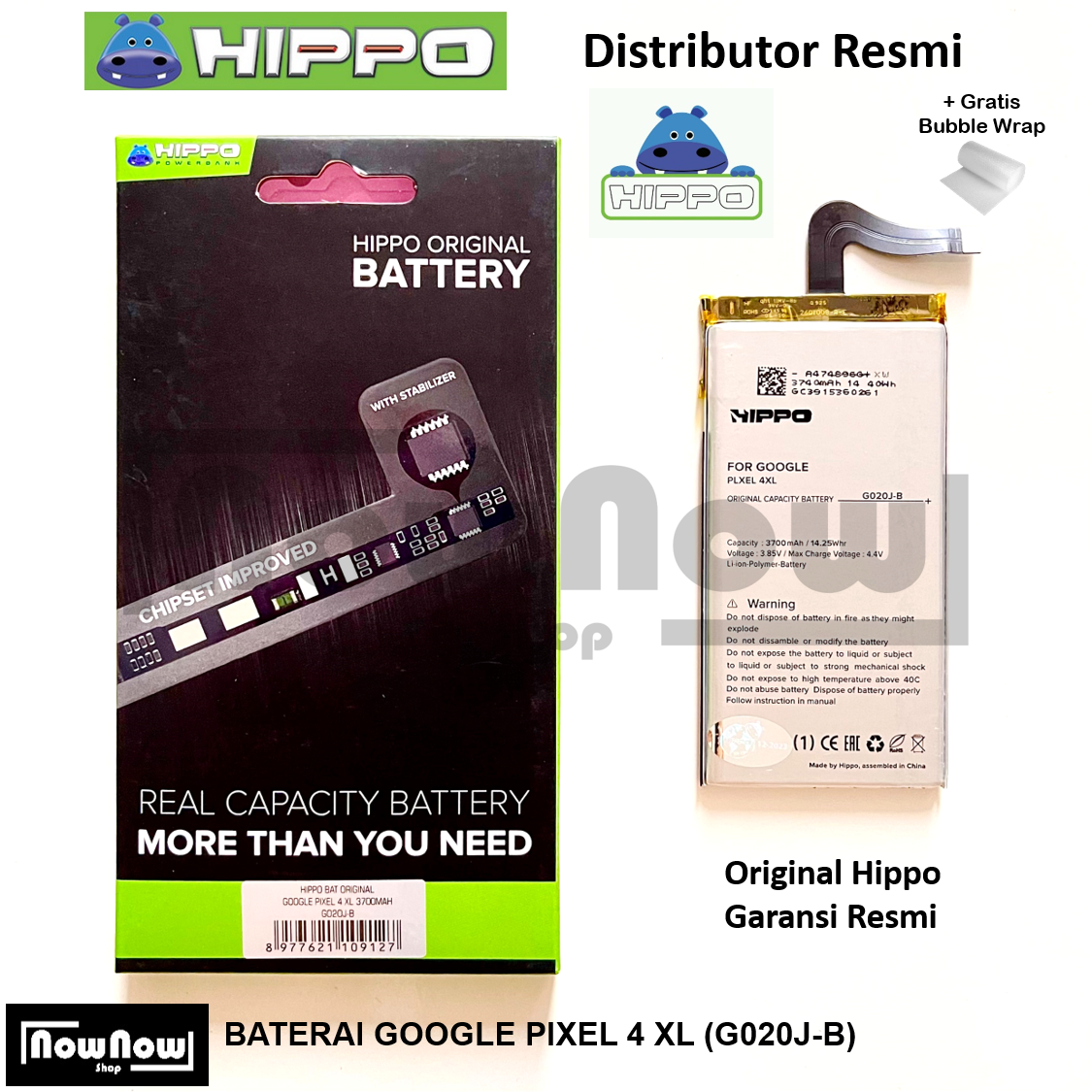 Baterai Hippo GOOGLE PIXEL XL G020J-B 4XL Original Batre Batrai