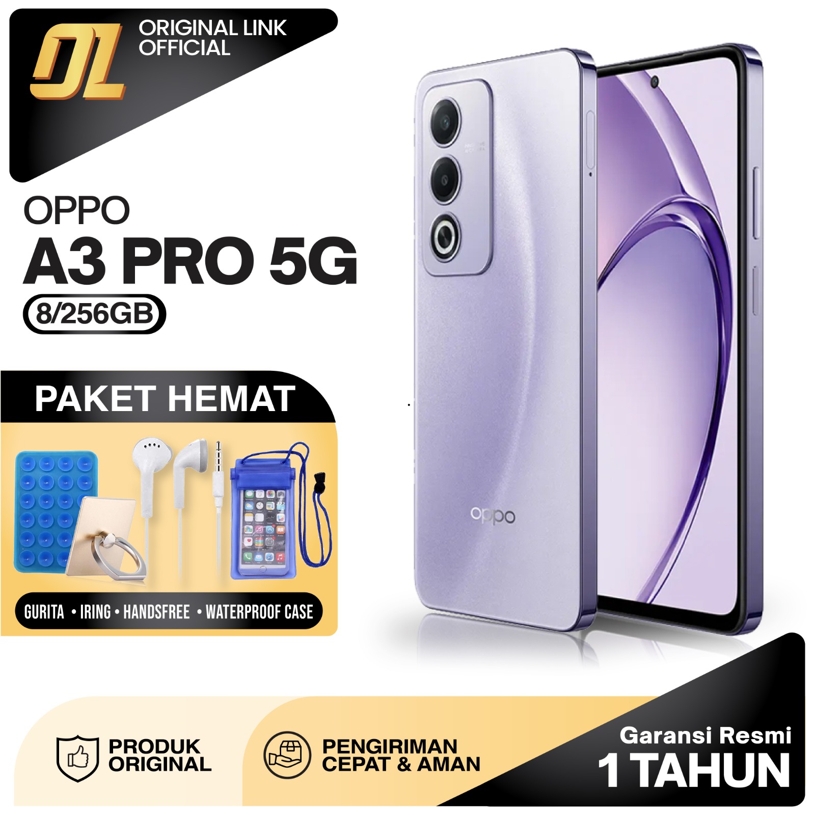 OPPO A3 Pro 5G NFC 8/256 GB RAM 8GB ROM 256GB Original Smartphone Android Garansi Harga  3,725,000 Ringgit*Penghantaran Percuma