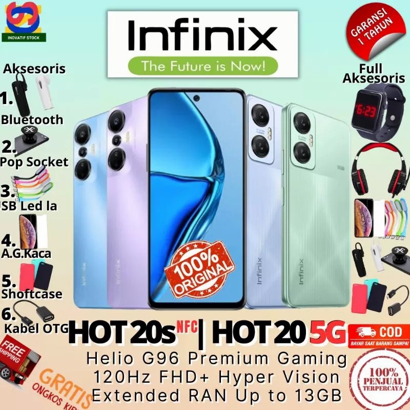 HP Infinix Hot 20s 8/128GB FULLSET - FREE BONUS - 8/128GB Harga 1,899,000 rupiah*Gratis Ongkir