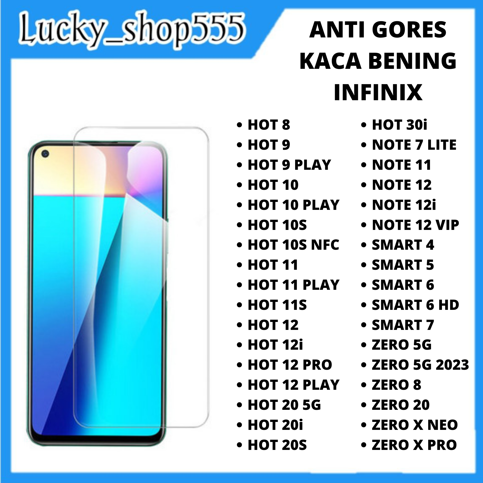 harga tempered glass infinix hot 10 play