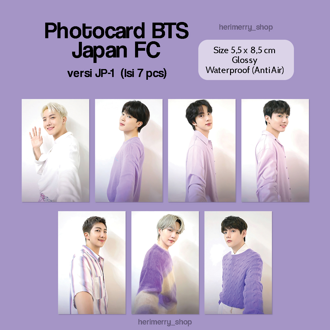 ISI 7 PCS) Photocard BTS Japan FC Member - Kpop Kartu Foto Member