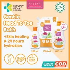 BerryC Gentle Head to Toe Wash Baby 200ML 800ML Body Wash Shampoo Sabun Cair Sampo Bayi Eczema Anak