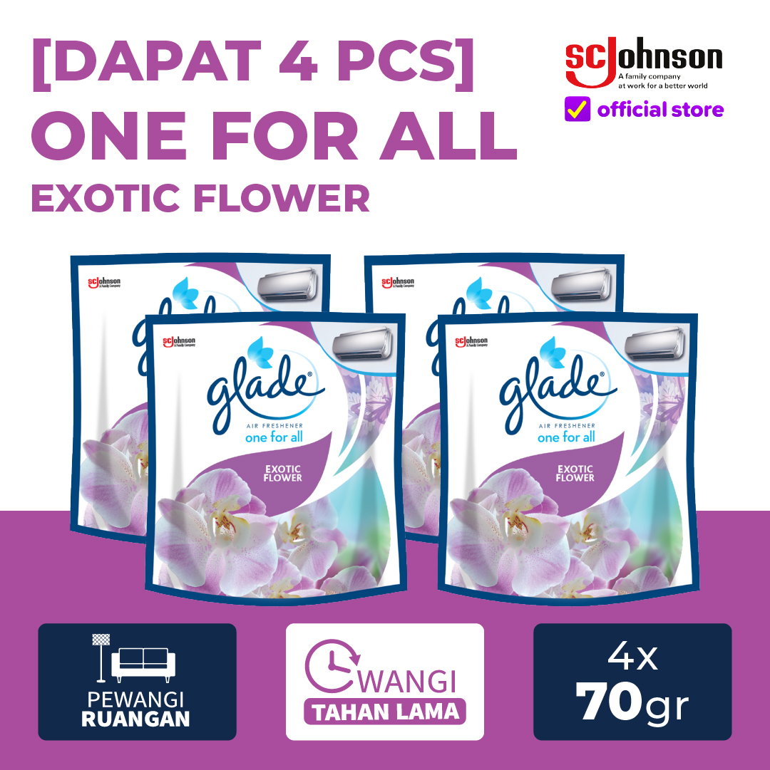 [Get 4 Pcs] Glade One for All Exotic Flowers 70Gr