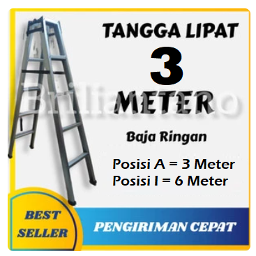 SUPER MURAH !!! TANGGA LIPAT SUPER KUAT BAJA RINGAN UKURAN 3 METER Harga  543,779 rupiah*Gratis Ongkir