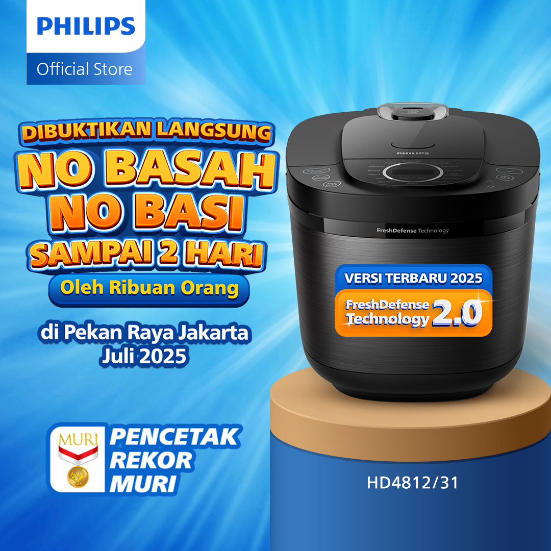 Philips Digital Rice Cooker Magicom Hd4812/31 3000 Digital Series Premium Capacity 1.8 L Black - Freshdefense Technology Harga 914,000 rupiah*Gratis Ongkir