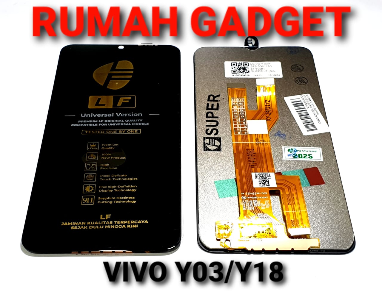 LCD Vivo Y03/Vivo Y18/y18e/y18s/Vivo y285 5g/T3 Lite/Z9 Lite/Y37 5g black fullset touchscreen org LF/Incell Harga  134,000 rupiah*Gratis Ongkir