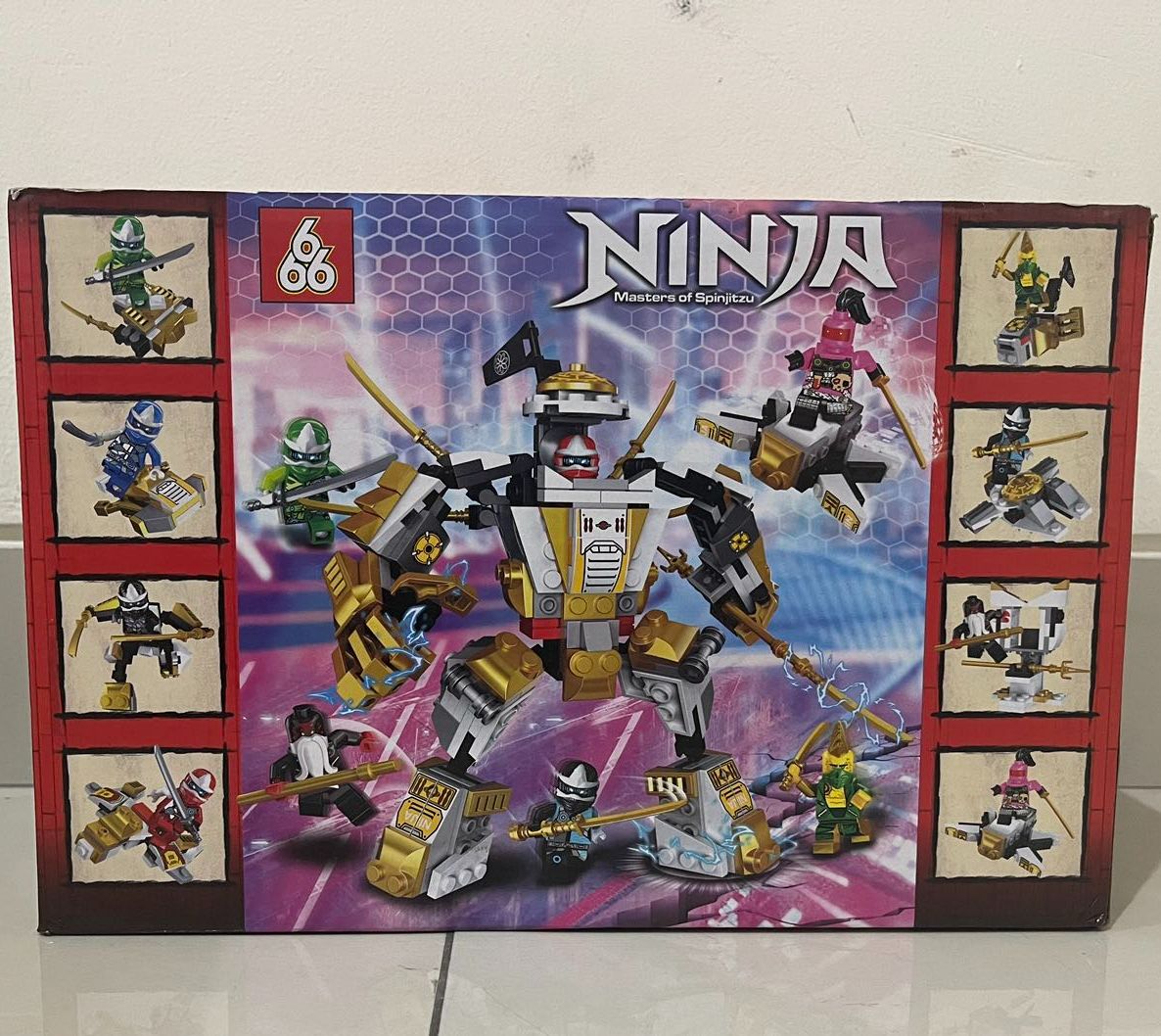 Bricks Block Ninja Satu Set in master of spinjitzu Robot putih