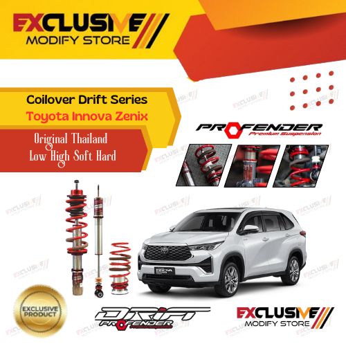 Coilover drift series Innova Zenix Profender original Thailand Low High soft hard adjustable Harga 13,650,000 rupiah*Gratis Ongkir