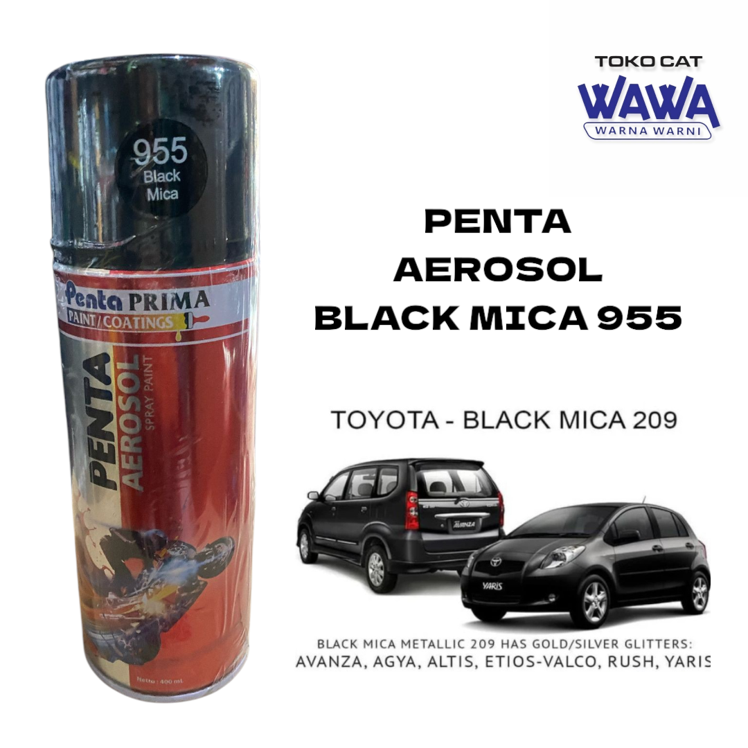 cat semprot penta aerosol black mica 955 toyota avanza 400ml Harga 55,000 rupiah*Gratis Ongkir