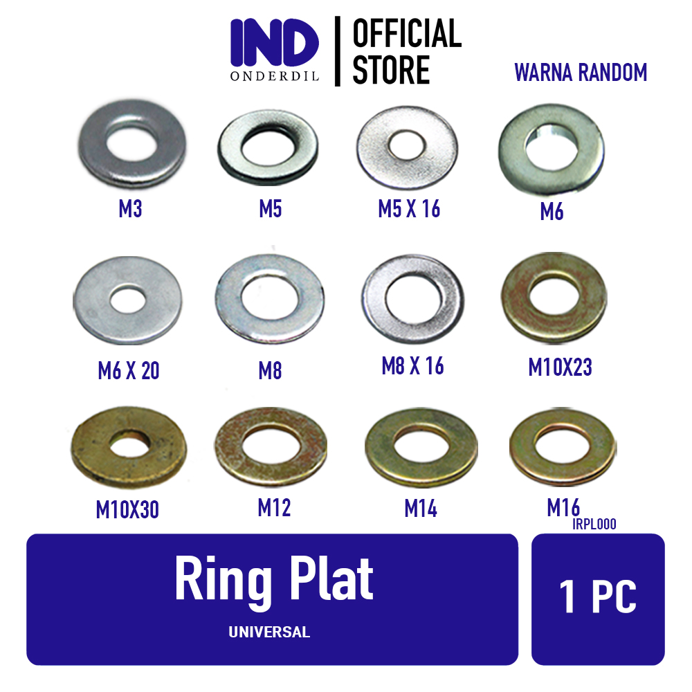 Ind Spare Parts Ring Plate M3 M5 M6 M8 M10 M12 M14 M16 Washer Washerrr Plate Plate Variations m 3 5 6 8 10 12 14 16 Harga 290 rupiah*Gratis Ongkir