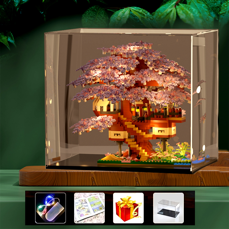 Mainan Bricks Sakura 2229PCS Mini Puzzle DIY Bunga Untuk Dekorasi Desktop Kreatif Hadiah