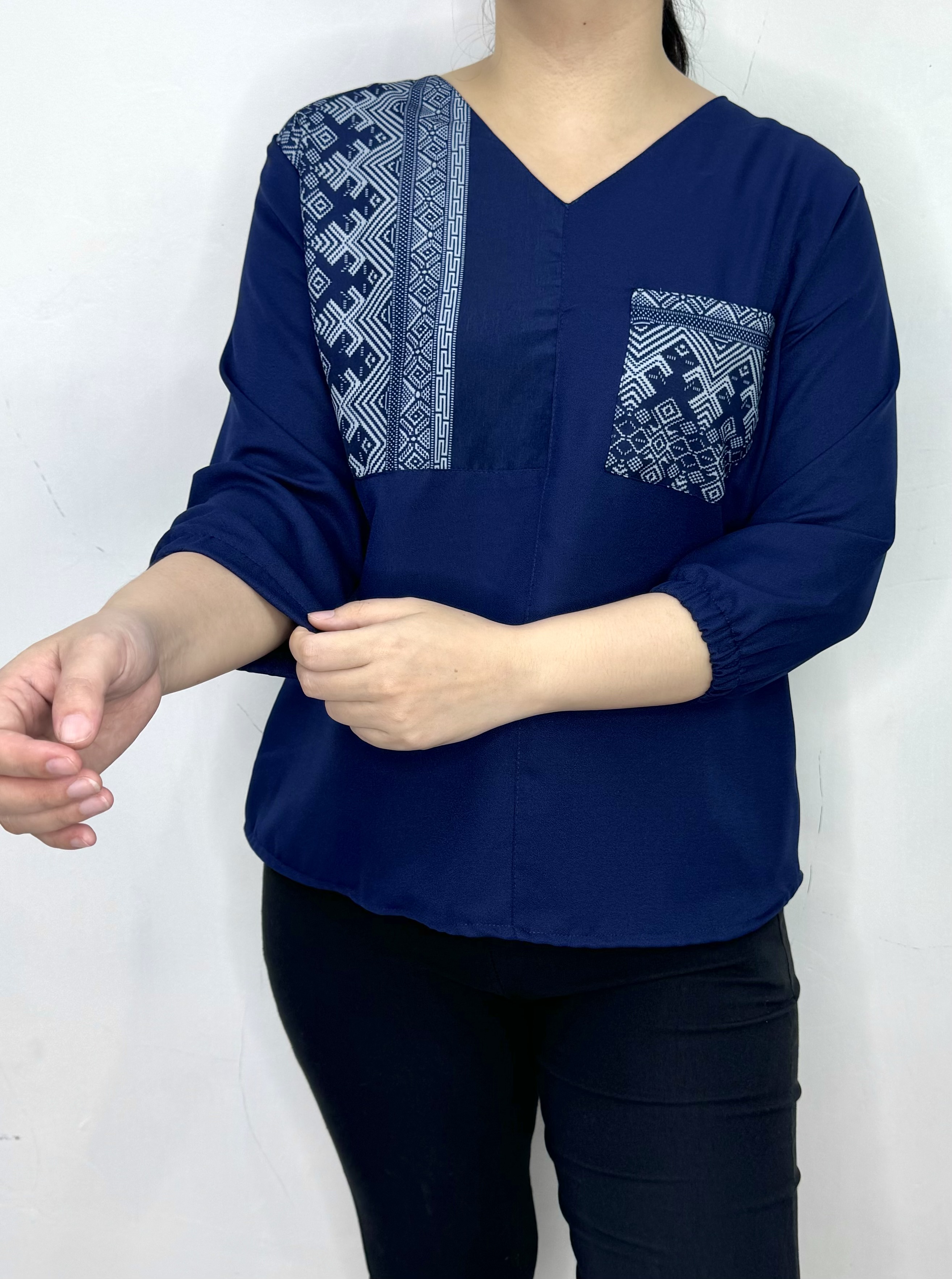 LVL Blouse Combi Batik Yuyun Atasan Jumbo Blus Wanita Kombinasi