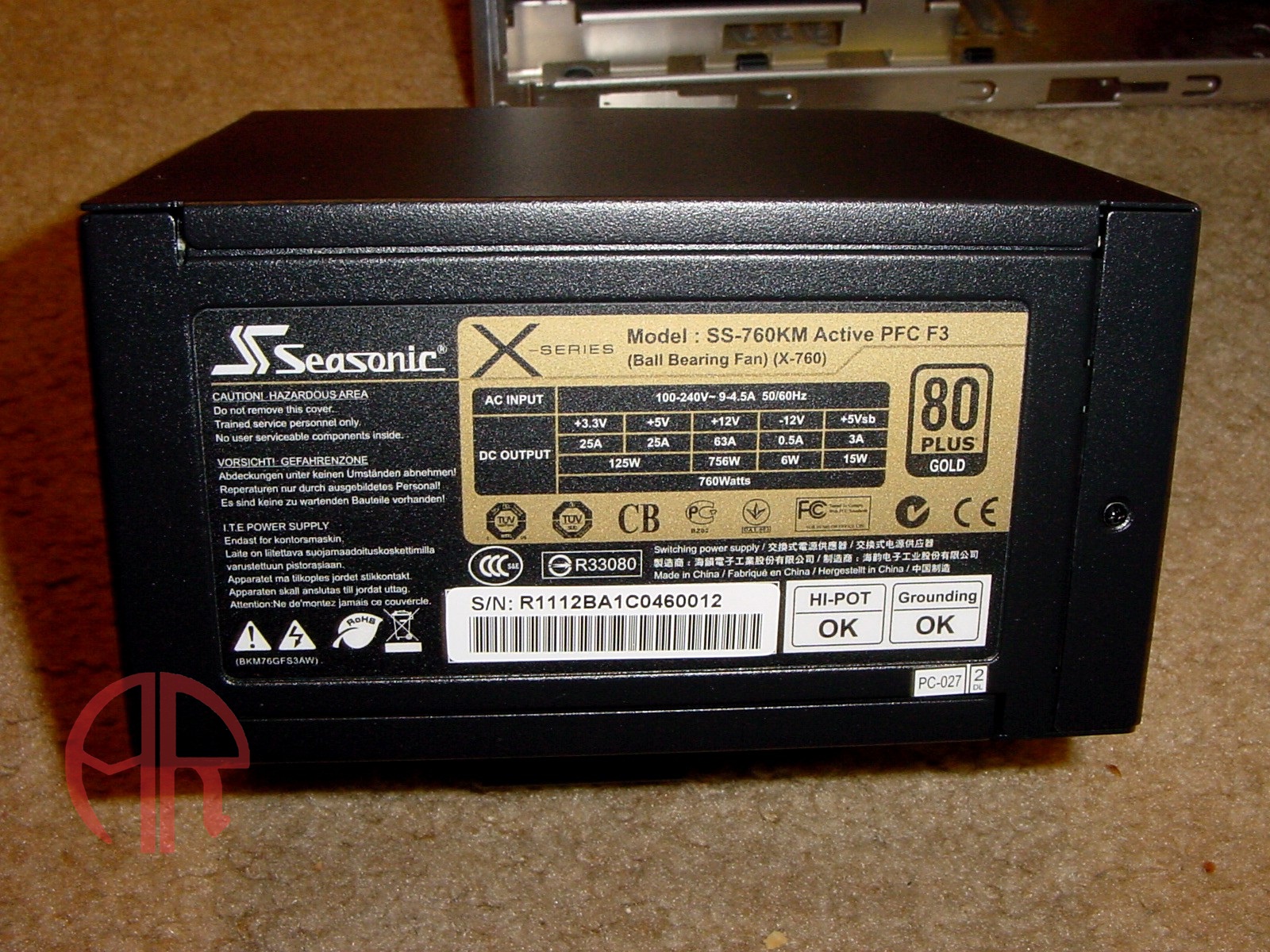 PSU SeaSonic X760 (SS-760KM) 760W 80+ Gold FULL MODULAR, Active