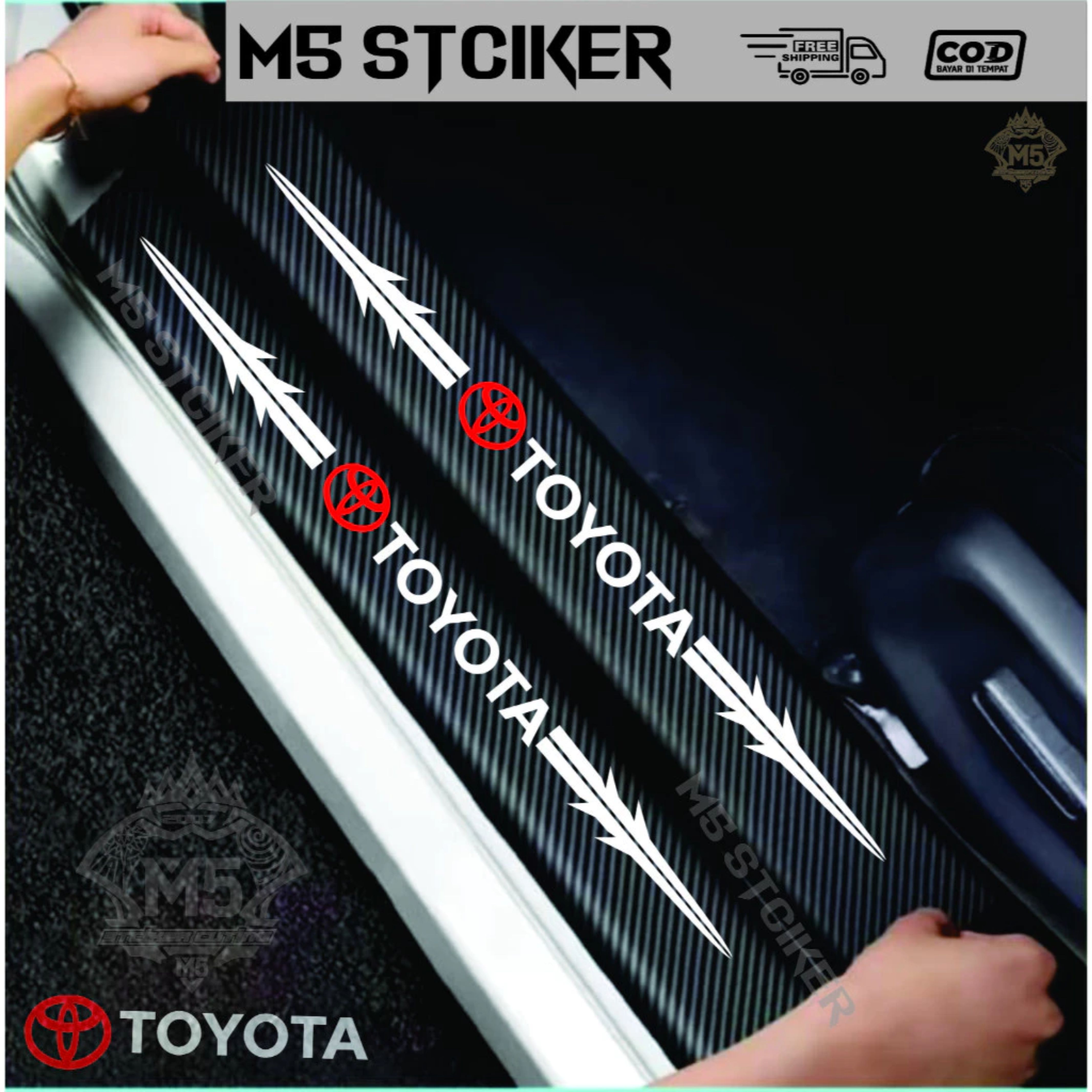 stciker 4/9pcs carbon 3d pengaman pintu mobil toyota avnza toyota agya 9 sill plate Harga  20,000 Ringgit*Penghantaran Percuma