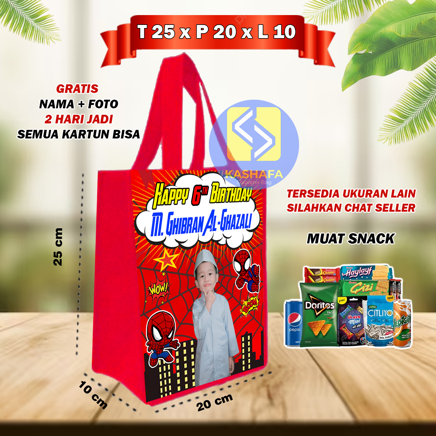 (100 pcs) birthday bags use children's photo free design / birthday bags use child photo