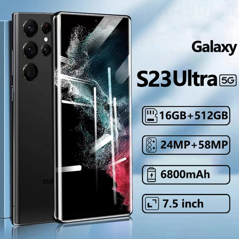 Hp murah original asli Galaxy S23 ultra Smartphone 7.5 lnci WIFI 4G/5G Handphone 16GB/512GB HD Kamera Android phone hp Cuci Gudang Promo hp murah baru Asli Resmi Dual SlM GPS Smartphone Bisa COD Harga 949,000 rupiah*Gratis Ongkir