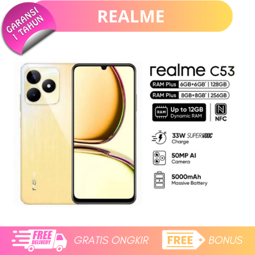 Realme C53 Nfc 8/256Gb - Unisoc Tiger T612 Harga  1,150,000 Ringgit*Penghantaran Percuma