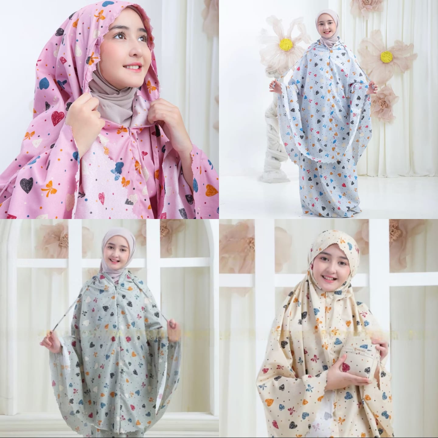 Elise's 2 in 1 Lasercut Micro Cotton Mukena for Children Muslim Clothing for Girls