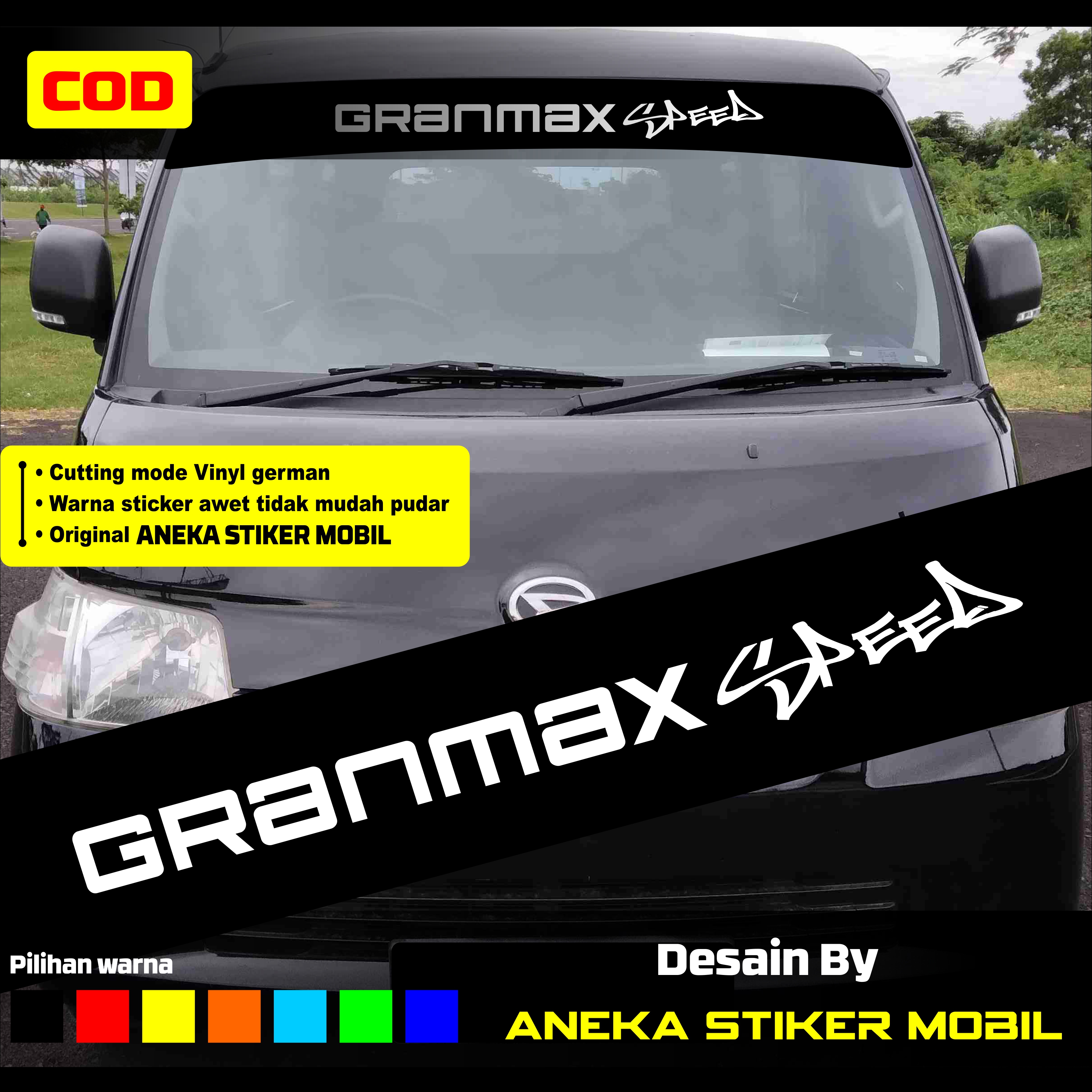 Granmax speed windshield vinyl sticker Harga 25,200 rupiah*Gratis Ongkir