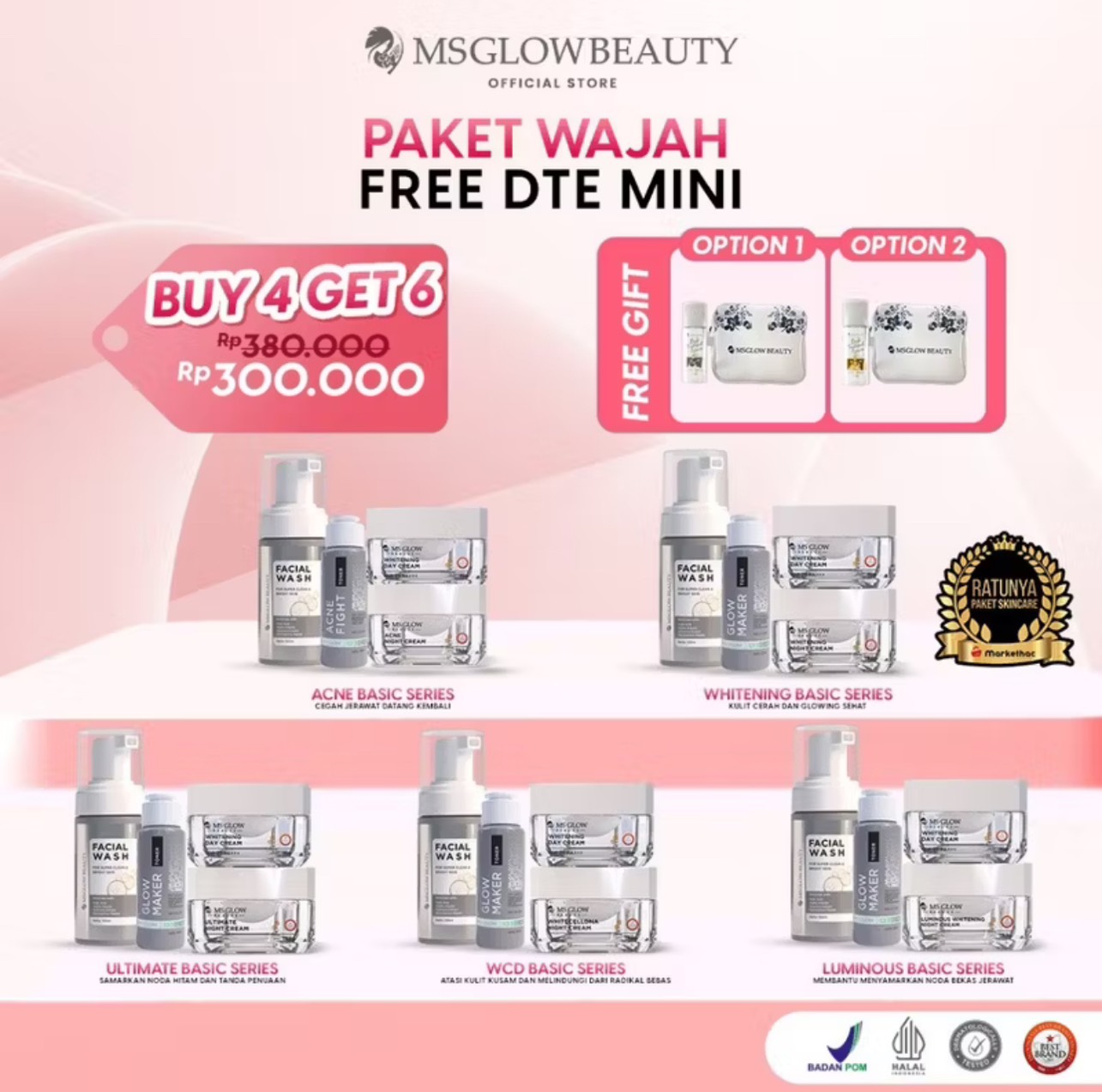 MS GLOW PAKET ULTIMATE SERIES PENGHILANG FLEK WAJAH Ms Glow 
