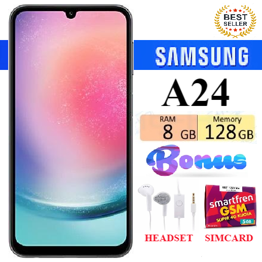 SALE!!! SAMSUNG GALAXY A24 RAM 8/128 GB FULLSET Bergaransi - FREE SIMCARD Harga 2,050,000 rupiah*Gratis Ongkir