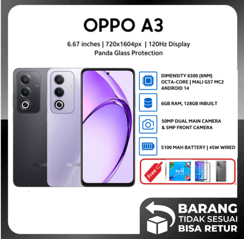Oppo A3 Nfc Ram 8 Gb Rom 128 Gb Nfc Warranty - 8/128 Gb, Promo Harga  1,700,000 Ringgit*Penghantaran Percuma