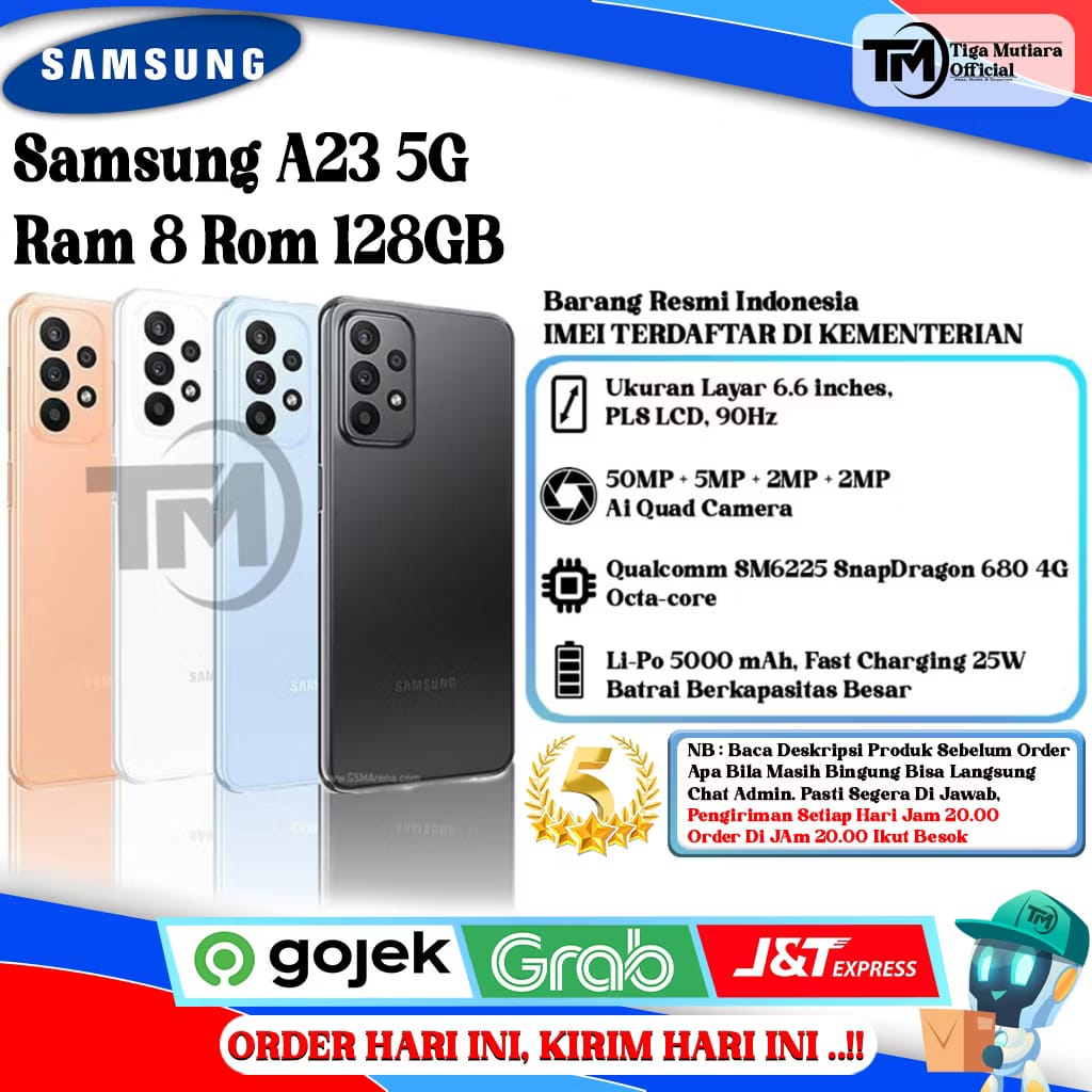 Samsung A23 5G Ram 8 Rom 128GB Harga 2,950,000 rupiah*Gratis Ongkir
