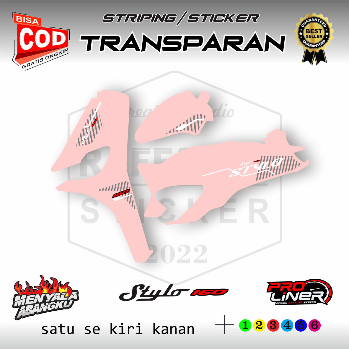 New sticker Honda stylo160 Polet simple Aja sticker transparent UV Harga 32,400 rupiah*Gratis Ongkir
