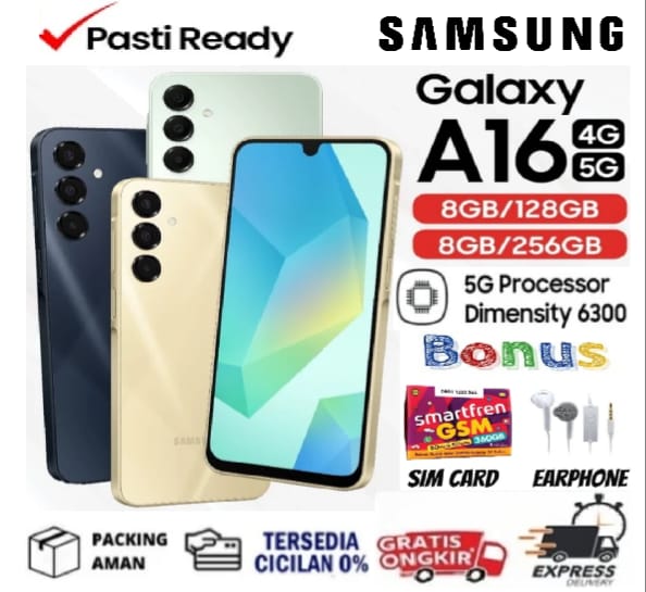 Samsung Galaxy A16 5G 4G 8GB+256GB 8GB+128GB | 50MP 6.7" Dimensity 6300 FHD+ 90Hz | Garansi | FULLSET Harga 2,030,000 rupiah*Gratis Ongkir