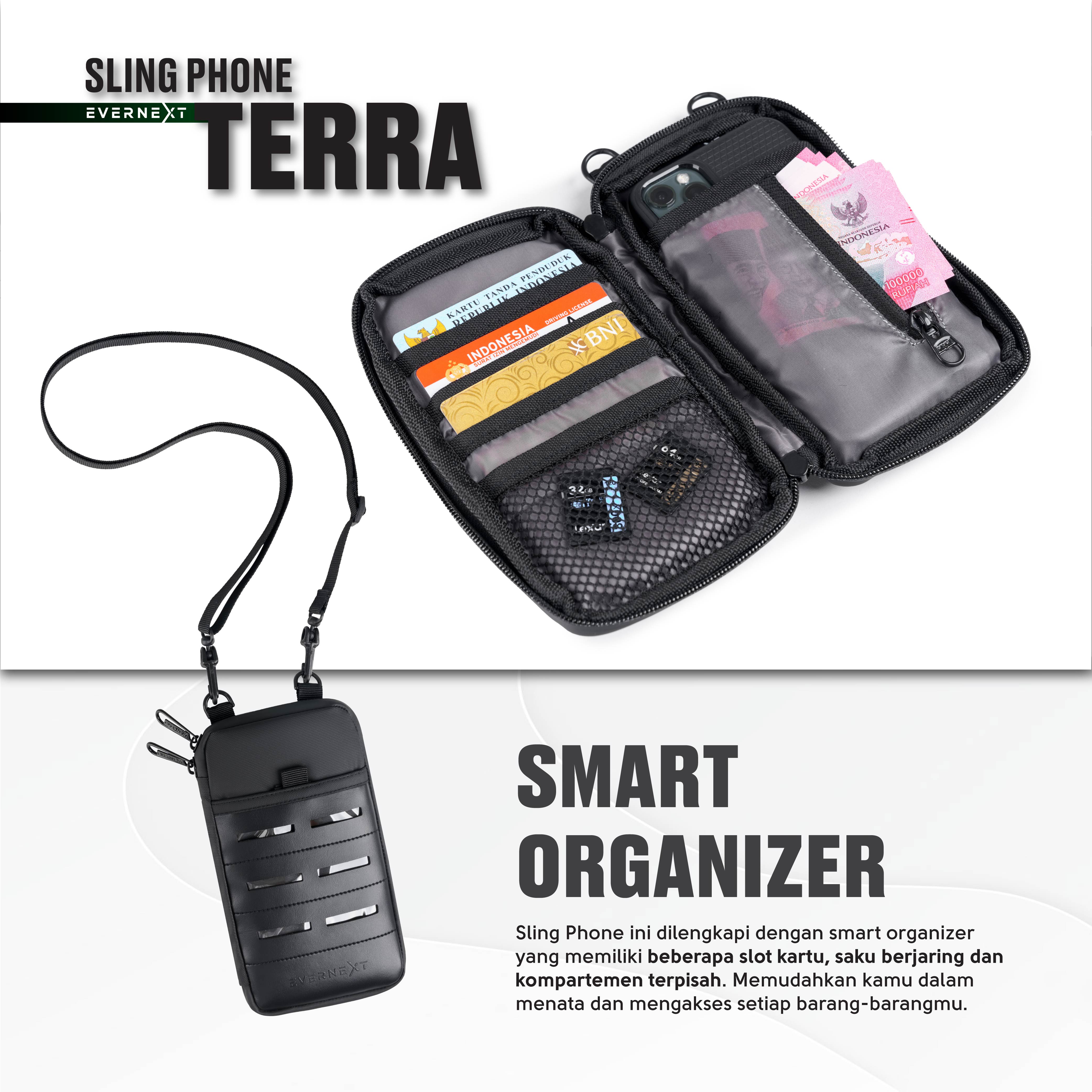 EVERNEXT SLING PHONE WATERPROOF TERRA SLING POUCH WALLET PRIA