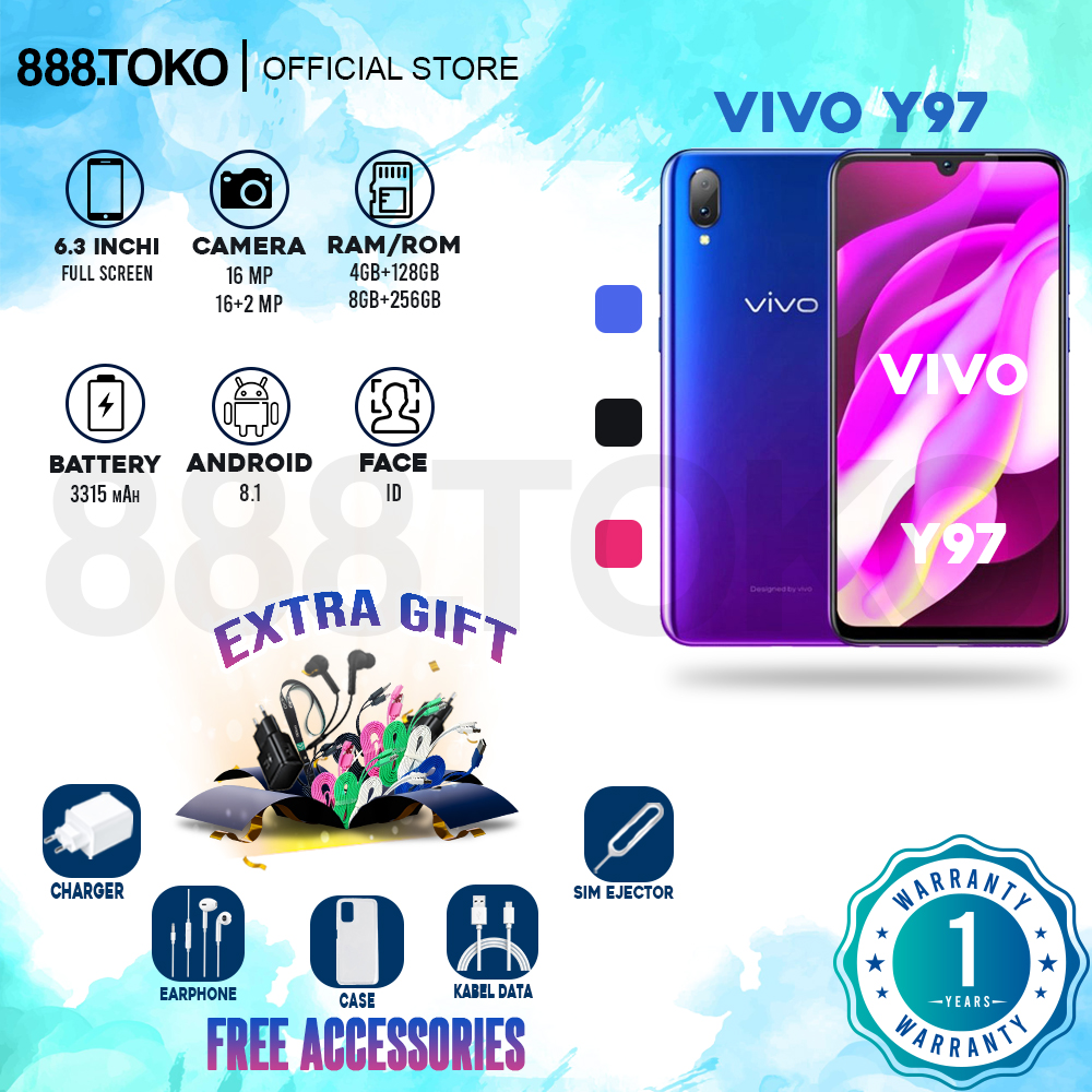 Hp VIVO Y97 RAM 8+256GB 6.3 Inch Dual Sim Garansi Toko 1 Tahun Termurah Harga  660,000 Ringgit*Penghantaran Percuma